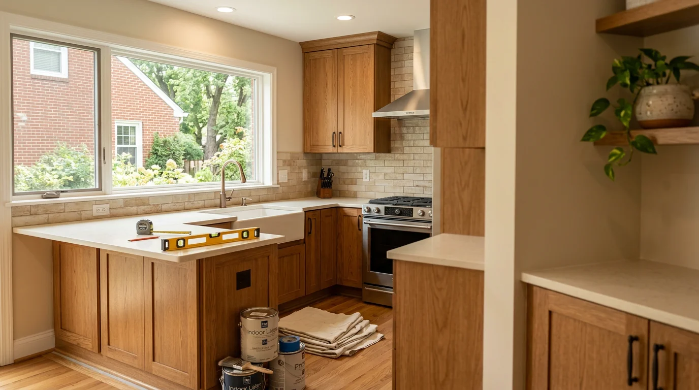 General contractor team working on residential home remodeling project